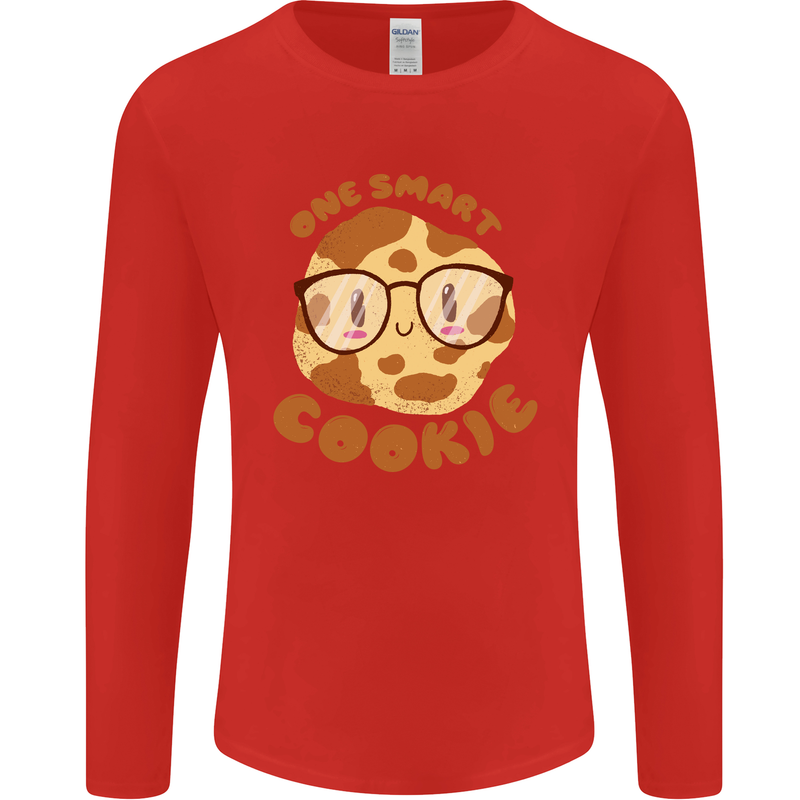 A Smart Cookie Funny Food Nerd Geek Science Mens Long Sleeve T-Shirt Red