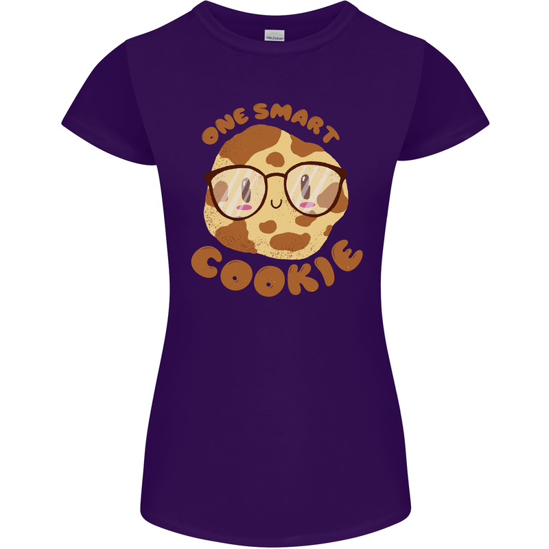 A Smart Cookie Funny Food Nerd Geek Science Womens Petite Cut T-Shirt Purple