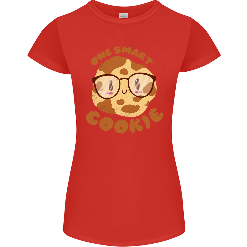 A Smart Cookie Funny Food Nerd Geek Science Womens Petite Cut T-Shirt Red