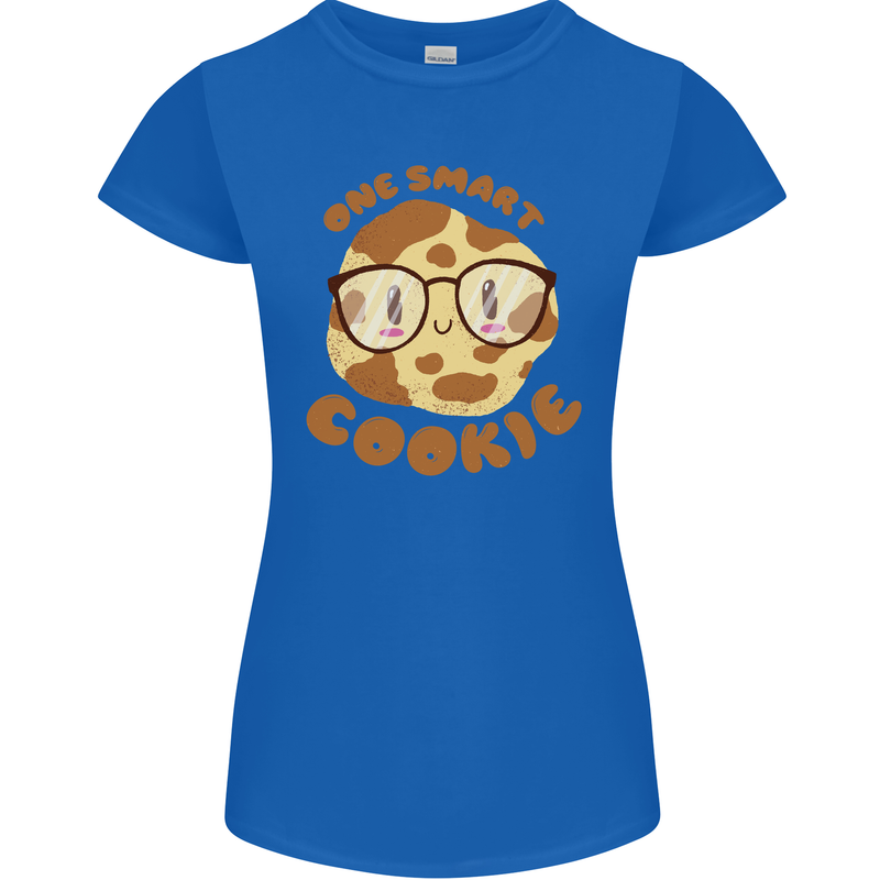 A Smart Cookie Funny Food Nerd Geek Science Womens Petite Cut T-Shirt Royal Blue