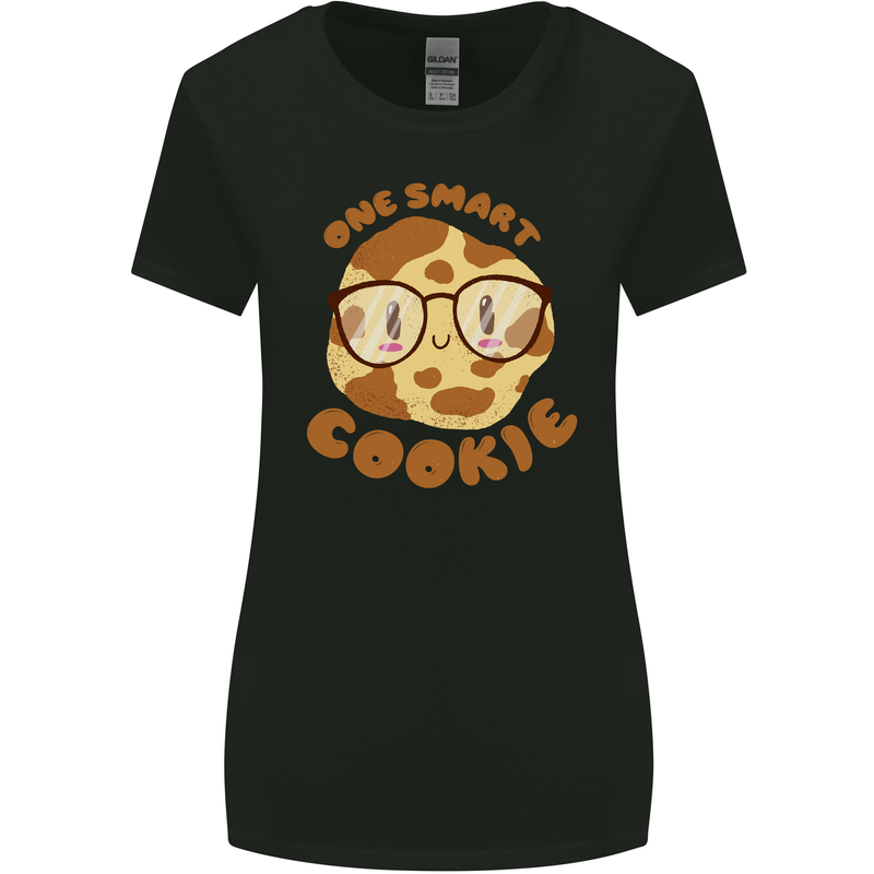 A Smart Cookie Funny Food Nerd Geek Science Womens Wider Cut T-Shirt Black
