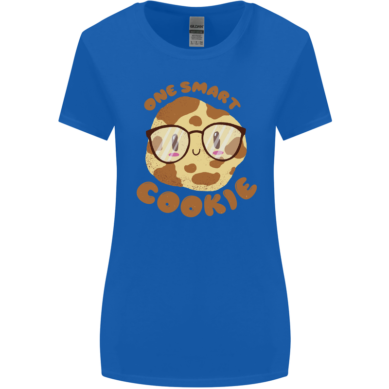 A Smart Cookie Funny Food Nerd Geek Science Womens Wider Cut T-Shirt Royal Blue
