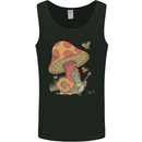 A Snail Playing the Banjo Under a Mushroom Mens Vest Tank Top Black