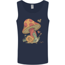 A Snail Playing the Banjo Under a Mushroom Mens Vest Tank Top Navy Blue