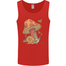 A Snail Playing the Banjo Under a Mushroom Mens Vest Tank Top Red