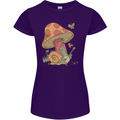 A Snail Playing the Banjo Under a Mushroom Womens Petite Cut T-Shirt Purple