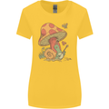 A Snail Playing the Banjo Under a Mushroom Womens Wider Cut T-Shirt Yellow