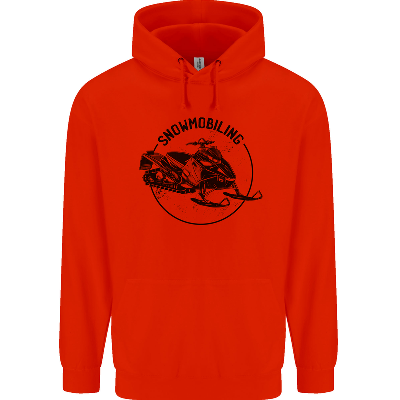 A Snowmobile Winter Sports Childrens Kids Hoodie Bright Red