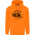 A Snowmobile Winter Sports Childrens Kids Hoodie Orange