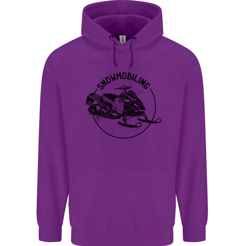 A Snowmobile Winter Sports Childrens Kids Hoodie Purple