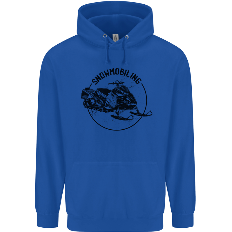 A Snowmobile Winter Sports Childrens Kids Hoodie Royal Blue