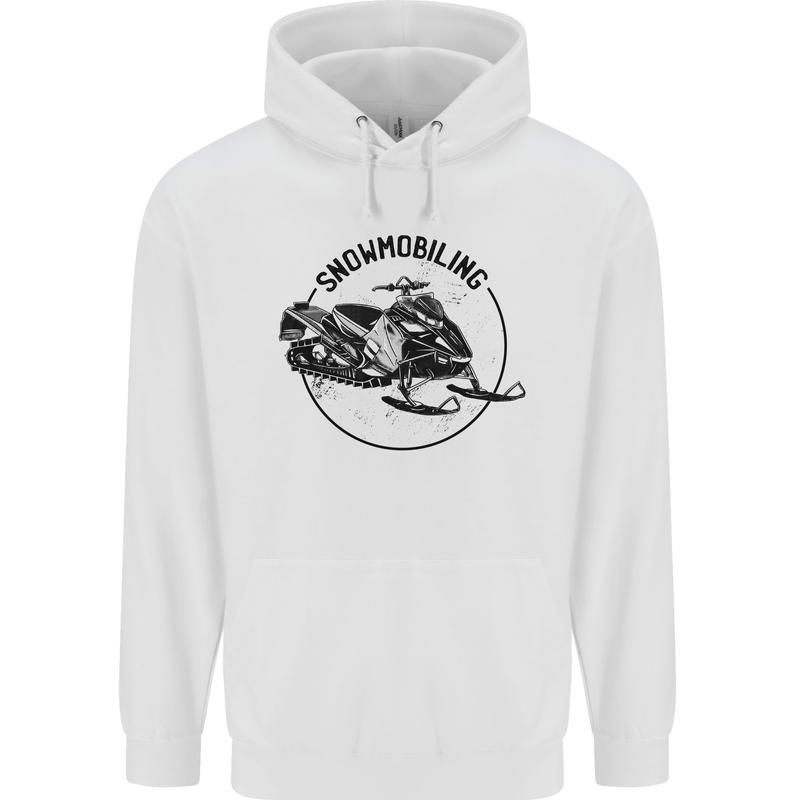 A Snowmobile Winter Sports Childrens Kids Hoodie White