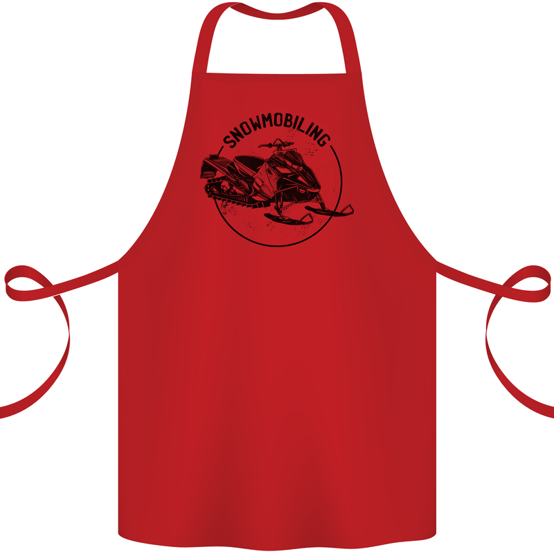 A Snowmobile Winter Sports Cotton Apron 100% Organic Red