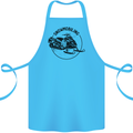 A Snowmobile Winter Sports Cotton Apron 100% Organic Turquoise