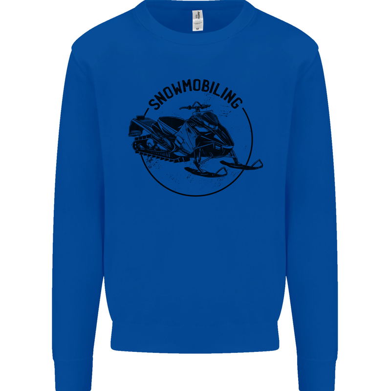 A Snowmobile Winter Sports Kids Sweatshirt Jumper Royal Blue