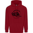 A Snowmobile Winter Sports Mens 80% Cotton Hoodie Red