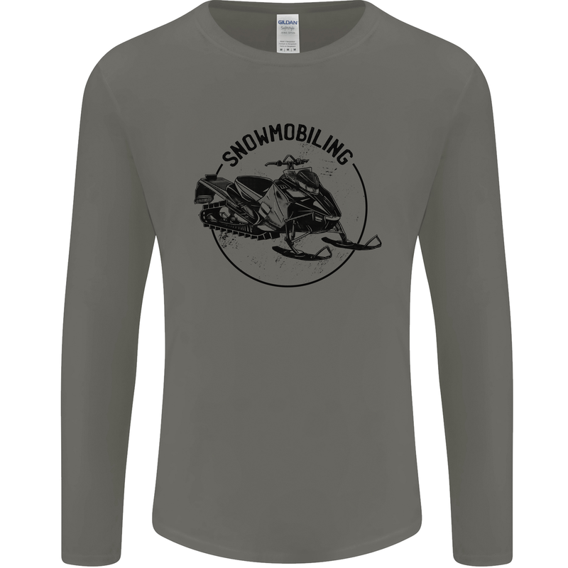 A Snowmobile Winter Sports Mens Long Sleeve T-Shirt Charcoal