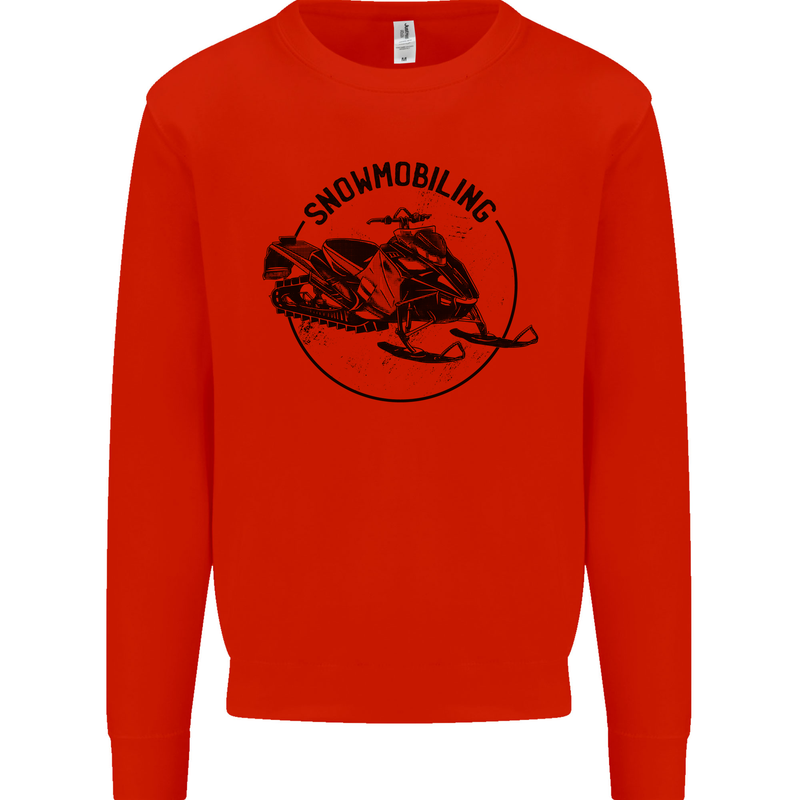A Snowmobile Winter Sports Mens Sweatshirt Jumper Bright Red