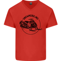 A Snowmobile Winter Sports Mens V-Neck Cotton T-Shirt Red