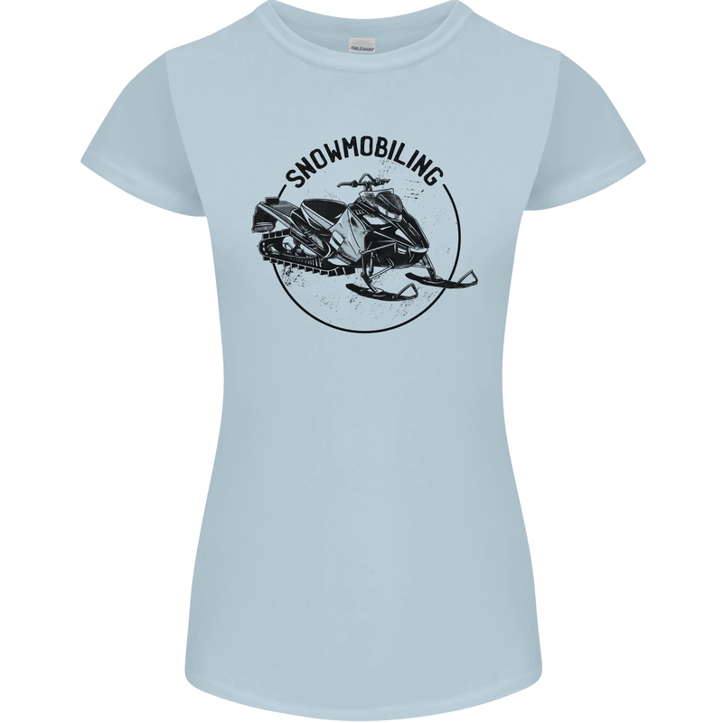 A Snowmobile Winter Sports Womens Petite Cut T-Shirt Light Blue