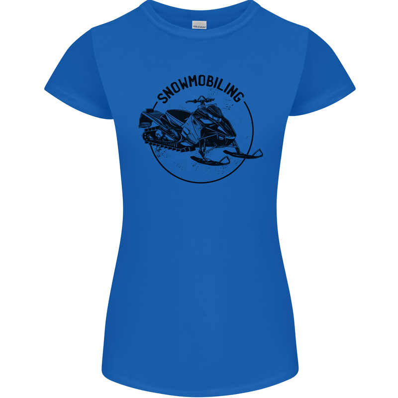 A Snowmobile Winter Sports Womens Petite Cut T-Shirt Royal Blue