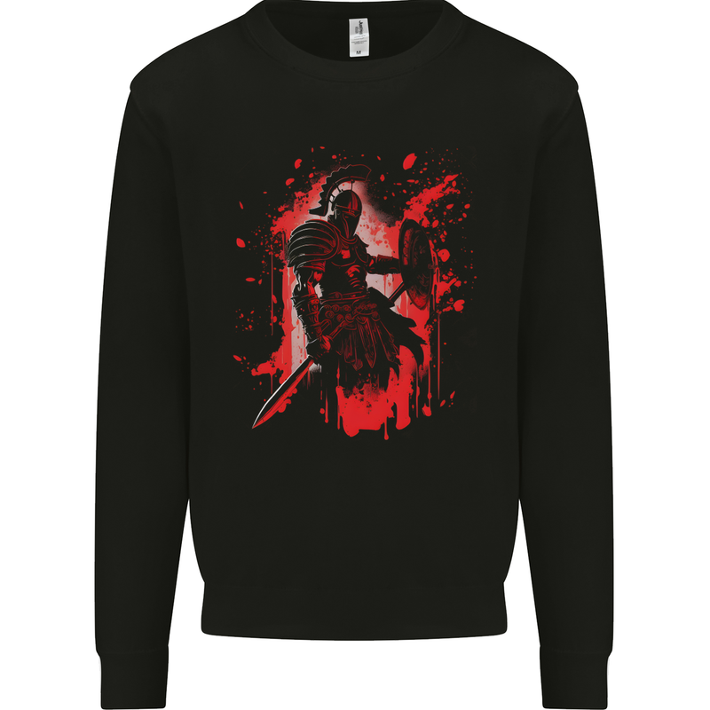 A Spartan Gladiator Bodybuilding MMA Fantasy Kids Sweatshirt Jumper Black