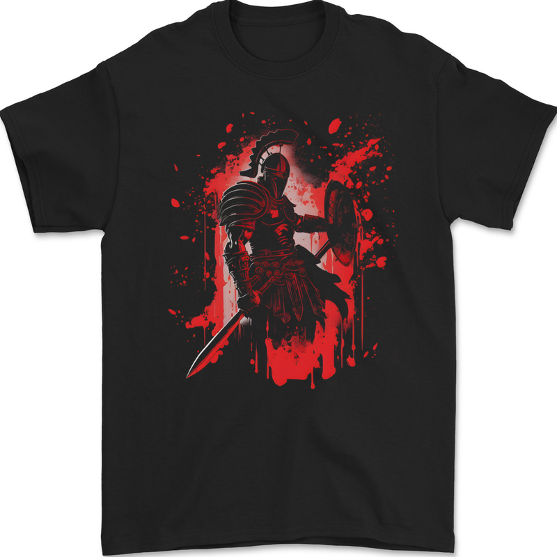 A Spartan Gladiator Bodybuilding MMA Fantasy Mens Gildan Cotton T-Shirt Black