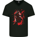 A Spartan Gladiator Bodybuilding MMA Fantasy Mens V-Neck Cotton T-Shirt Black