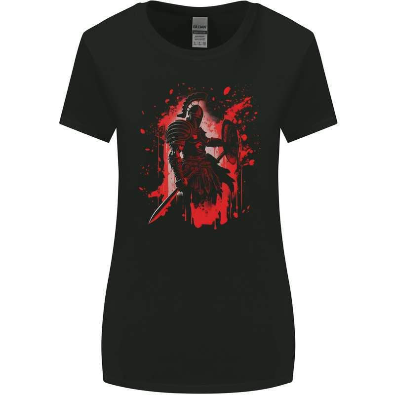 A Spartan Gladiator Bodybuilding MMA Fantasy Womens Wider Cut T-Shirt Black