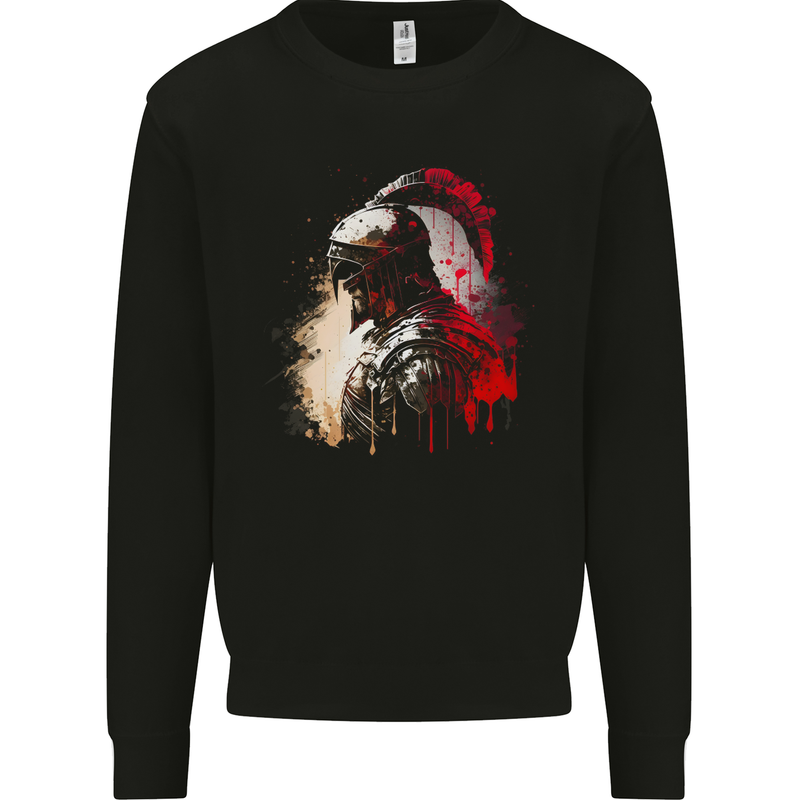 A Spartan Gladiator Bodybuilding MMA Kids Sweatshirt Jumper Black