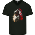 A Spartan Gladiator Bodybuilding MMA Mens V-Neck Cotton T-Shirt Black