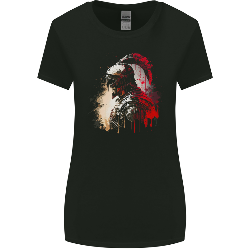 A Spartan Gladiator Bodybuilding MMA Womens Wider Cut T-Shirt Black