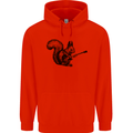 A Squirrel Playing the Guitar Childrens Kids Hoodie Bright Red