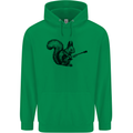 A Squirrel Playing the Guitar Childrens Kids Hoodie Irish Green