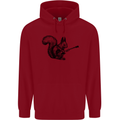 A Squirrel Playing the Guitar Childrens Kids Hoodie Red