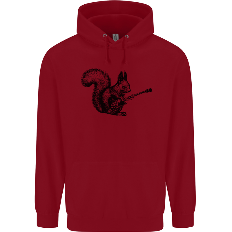 A Squirrel Playing the Guitar Childrens Kids Hoodie Red