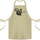 A Squirrel Playing the Guitar Cotton Apron 100% Organic Khaki