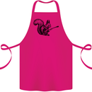 A Squirrel Playing the Guitar Cotton Apron 100% Organic Pink