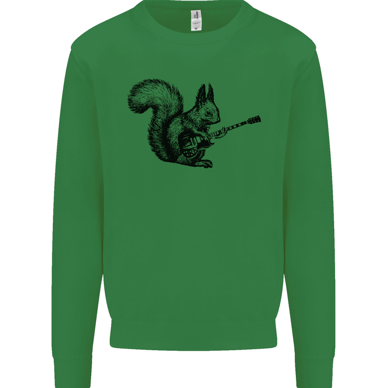 A Squirrel Playing the Guitar Kids Sweatshirt Jumper Irish Green