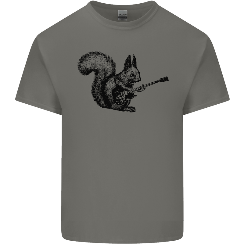 A Squirrel Playing the Guitar Kids T-Shirt Childrens Charcoal