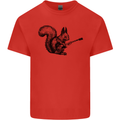 A Squirrel Playing the Guitar Kids T-Shirt Childrens Red