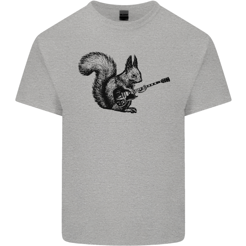 A Squirrel Playing the Guitar Kids T-Shirt Childrens Sports Grey