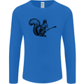 A Squirrel Playing the Guitar Mens Long Sleeve T-Shirt Royal Blue