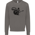 A Squirrel Playing the Guitar Mens Sweatshirt Jumper Charcoal