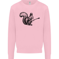 A Squirrel Playing the Guitar Mens Sweatshirt Jumper Light Pink