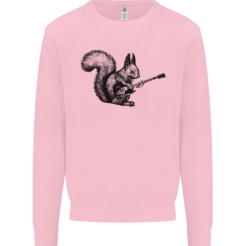 A Squirrel Playing the Guitar Mens Sweatshirt Jumper Light Pink