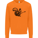 A Squirrel Playing the Guitar Mens Sweatshirt Jumper Orange