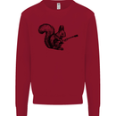 A Squirrel Playing the Guitar Mens Sweatshirt Jumper Red