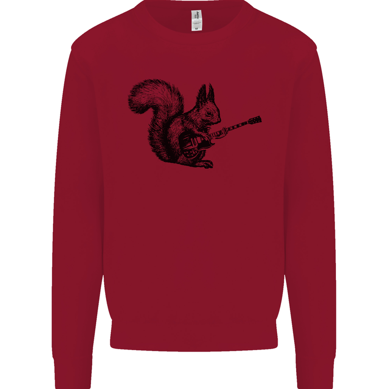 A Squirrel Playing the Guitar Mens Sweatshirt Jumper Red