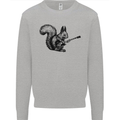 A Squirrel Playing the Guitar Mens Sweatshirt Jumper Sports Grey